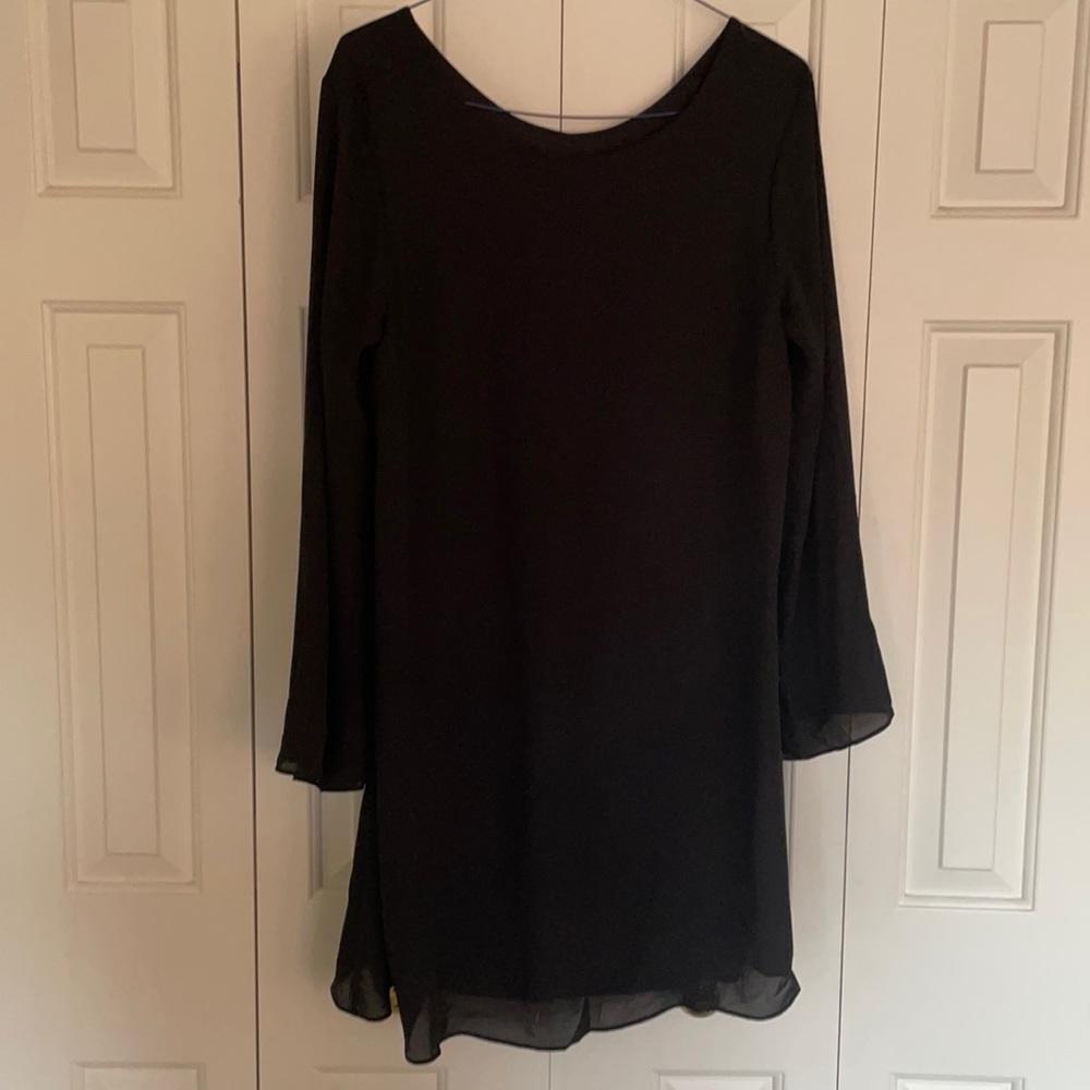 EUC Pinkblush long sleeve black dress